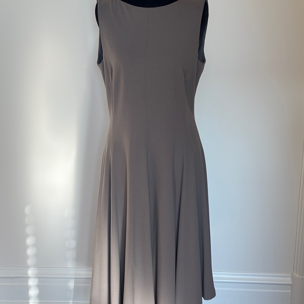 Marlow Classic Taupe Midi Dress with bias hem
